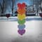 63" Valentine's Day Collection Rainbow LED Pre-Lit Valentine's Stacked Hearts Plug In Decoration